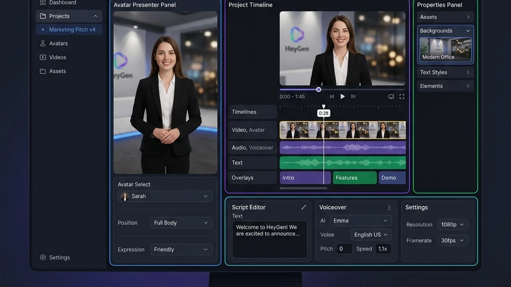 HeyGen review dashboard for generating AI avatar videos